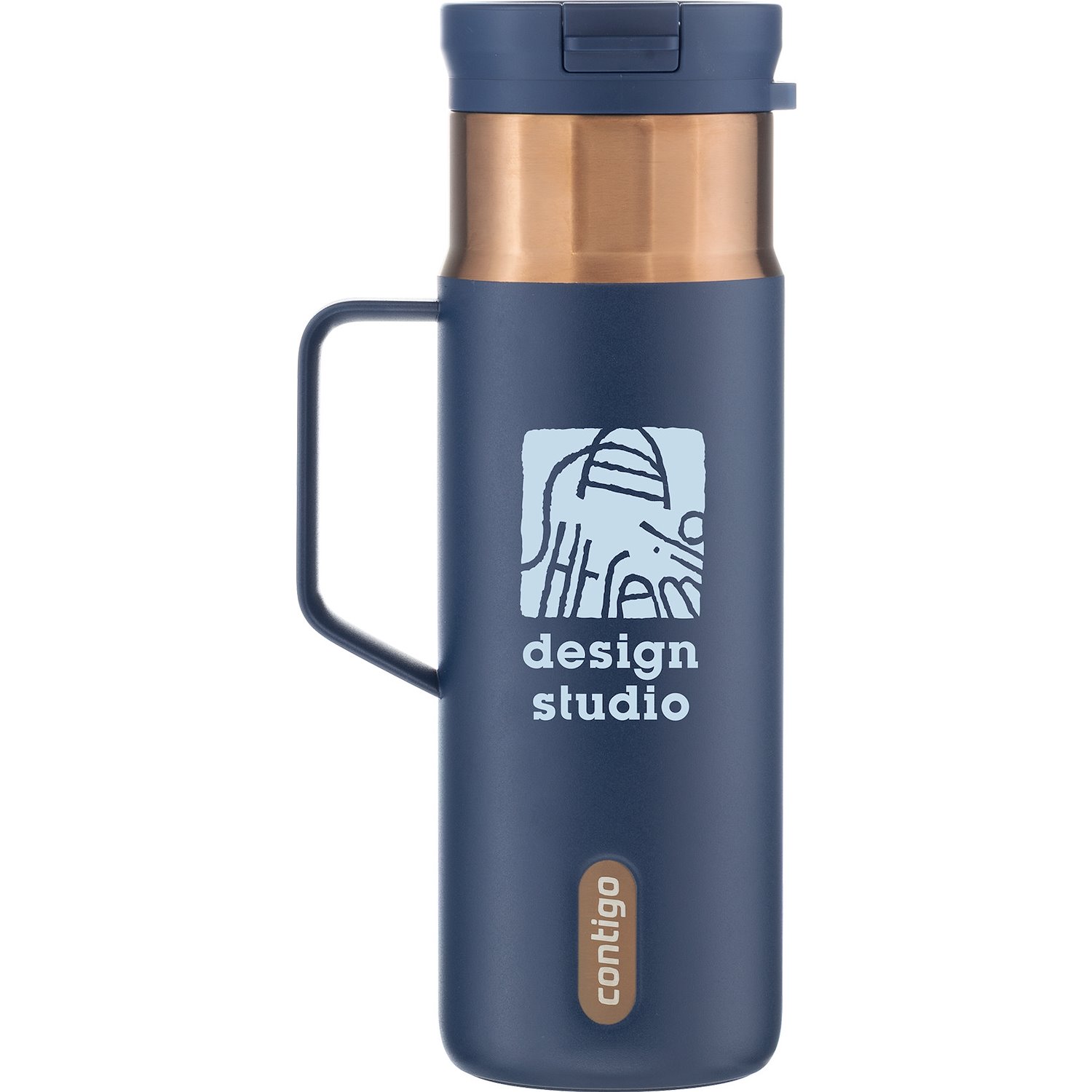 Custom branded Contigo® SnapSeal Handle 20 oz - 20 oz stainless steel tumbler with SnapSeal® lid and carrying handle