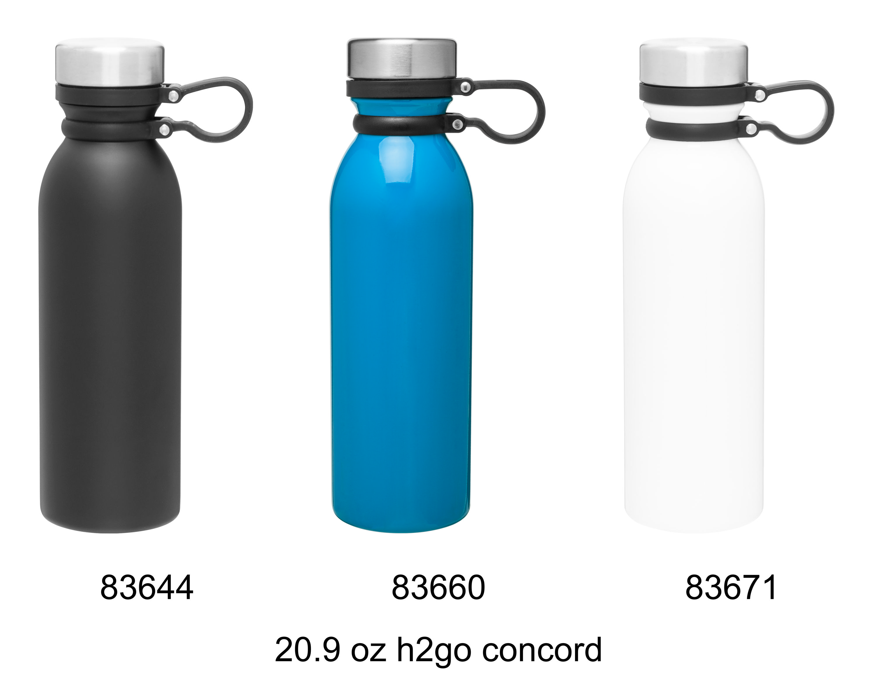 20.9 oz h2go concord, custom water bottle with logo imprint 25