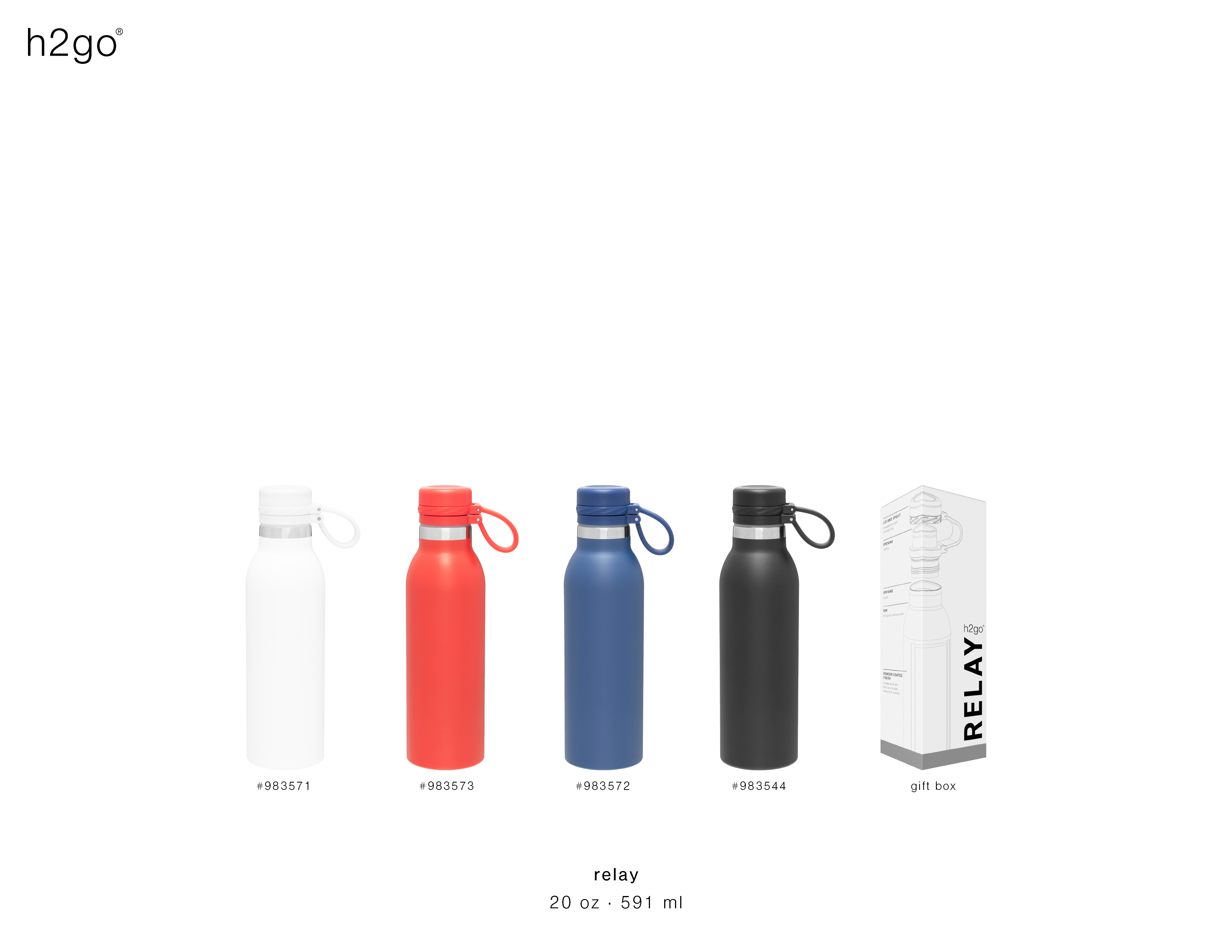Marketing h2go Relay Thermal Bottles (20 Oz.)