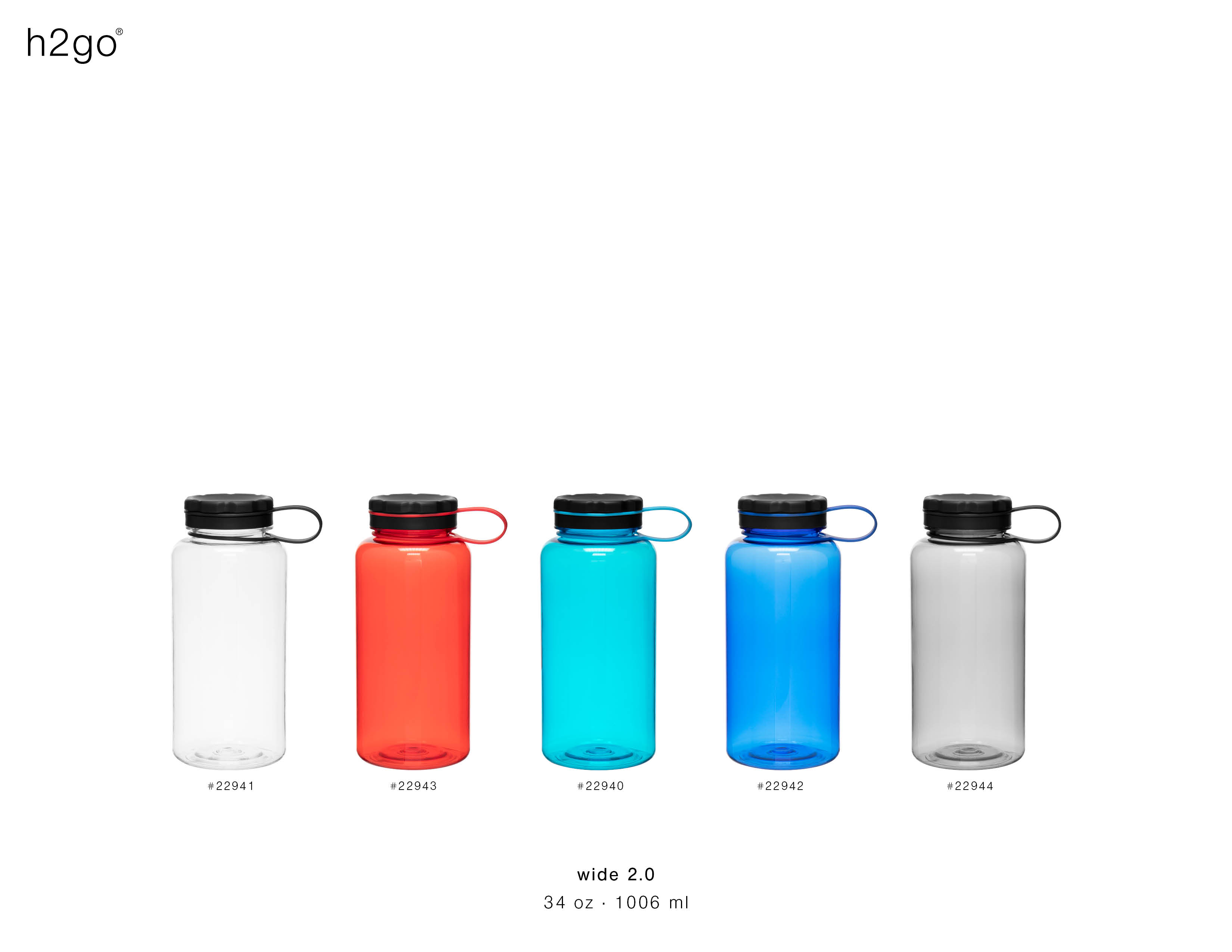 22 oz H2Go Swerve Tritan Water Bottles